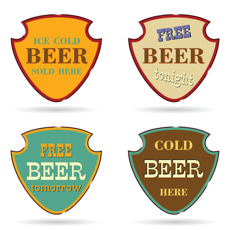 shield with beer commercial vector illustrationのイラスト素材
