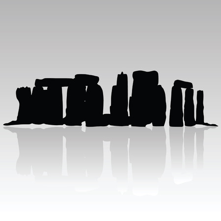 stonehenge silhouette art vector illustration in blackのイラスト素材