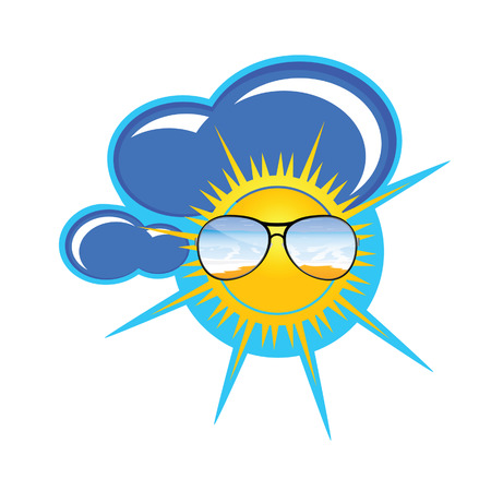 sun and clouds art vector illustrationのイラスト素材