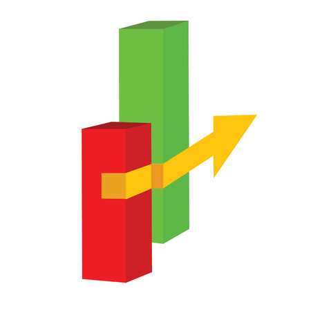 yellow arrow illustration art vector on white backgroundのイラスト素材