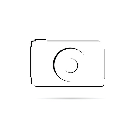 camera line vector illustration on a white backgroundのイラスト素材