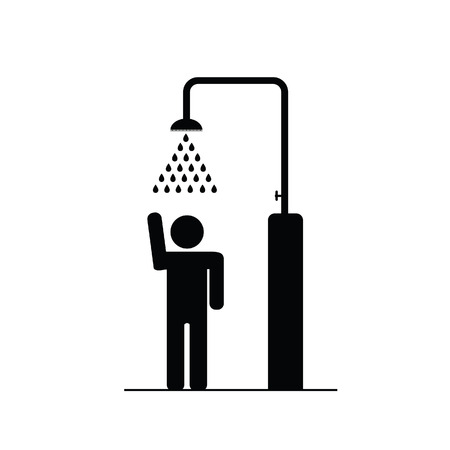man in the shower icon vector illustrationのイラスト素材