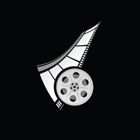 film tape with film roll vector illustrationのイラスト素材