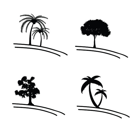 tree vector icon and symbol illustration on whiteのイラスト素材