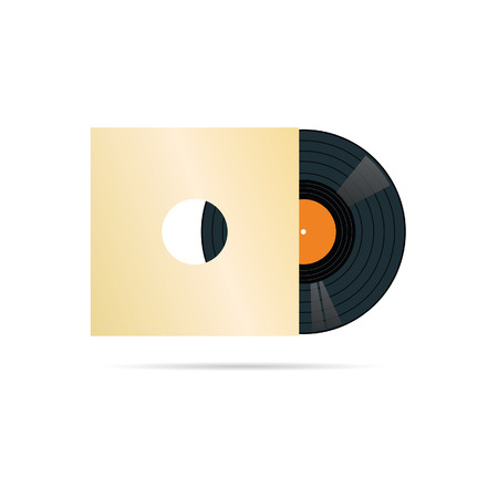 vinyl record in blank cover vector illustrationのイラスト素材