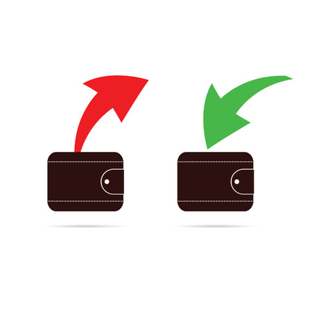 wallet with red and green arrow vector illustrationのイラスト素材