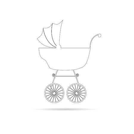 baby stroller ancient beauty black vectorのイラスト素材