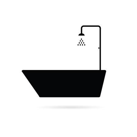 bathtub black vector illustrationのイラスト素材