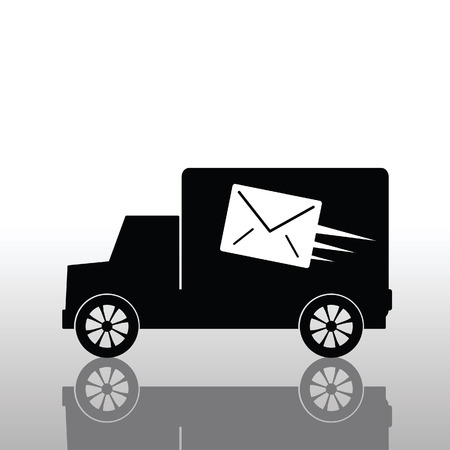 truck with a letter envelope vectorのイラスト素材