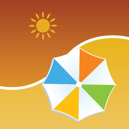 summer with umbrella color vectorのイラスト素材