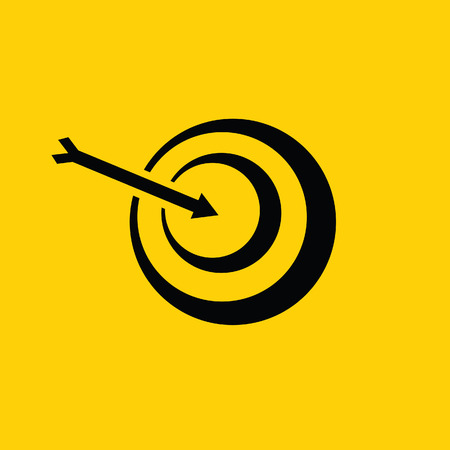 arrow black abstract vector on yellow backgroundのイラスト素材