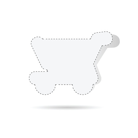 sticker of basket shop white art vectorのイラスト素材