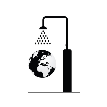 globe under shower black vectorのイラスト素材