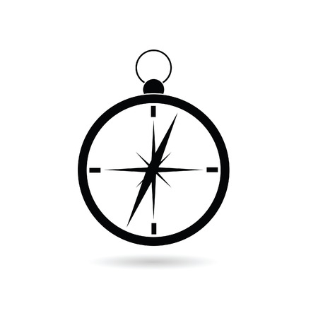 compass black vector silhouette illustrationのイラスト素材
