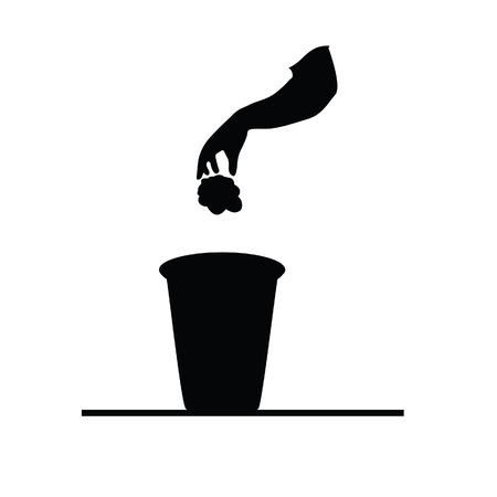 garbage can black vector illustrationのイラスト素材