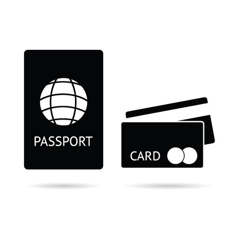 passport and card black vectorのイラスト素材