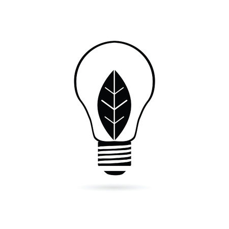 bulb with plant black art のイラスト素材