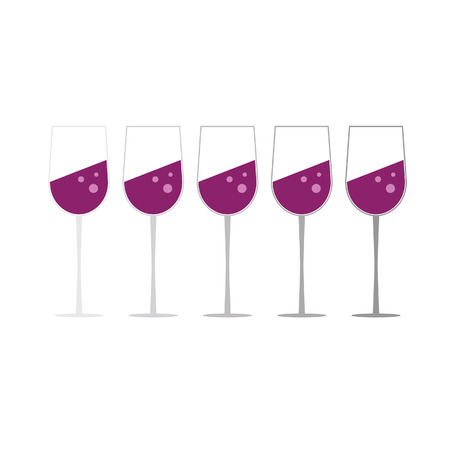 glass of wine set illustrationのイラスト素材