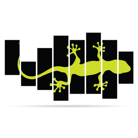 salamander lizard color vector on blackのイラスト素材