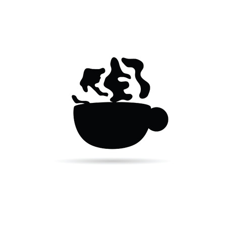 cup of hot drink black vector silhouetteのイラスト素材