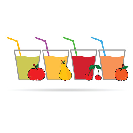 fruit with glass vector illustration on white backgroundのイラスト素材