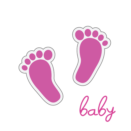 baby feet pink vector illustrationのイラスト素材