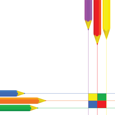 pencil wooden set color vectorのイラスト素材