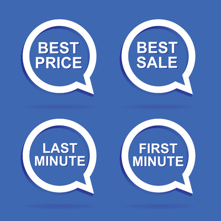 speech bubble label vector with best price in blueのイラスト素材