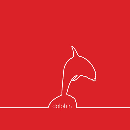 dolphin red vector cartoonのイラスト素材