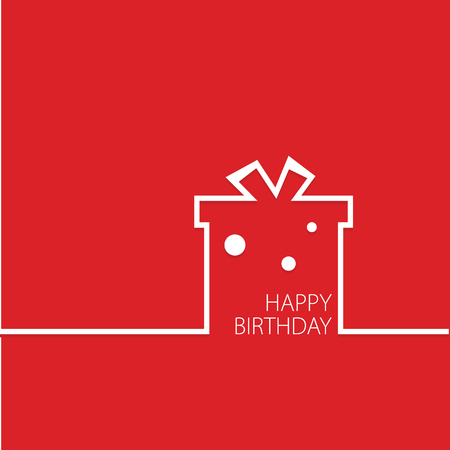 happy birthday vector in red colorのイラスト素材