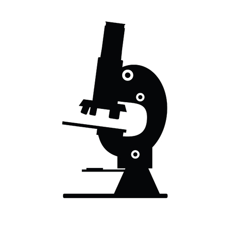 microscope icon black vector silhouette on a whiteのイラスト素材