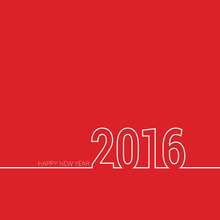 happy new year 2016 color red vectorのイラスト素材