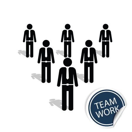 teamwork people icon vector silhouetteのイラスト素材