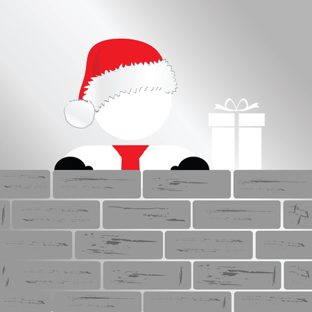 snowman illustration with brick wall vector artのイラスト素材