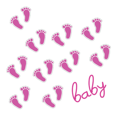 baby feet pink toddler vector illustrationのイラスト素材