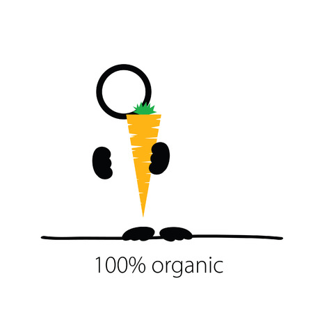 holding carrot organic vector in colorfulのイラスト素材
