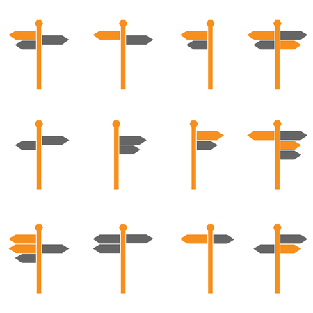 signboard set vector in color illustrationのイラスト素材