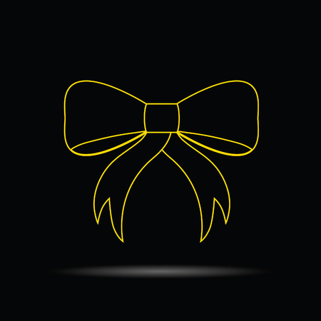 bow gold vector on black backgroundのイラスト素材