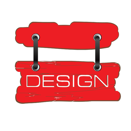 design signboard vector in red colorのイラスト素材