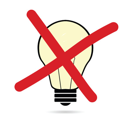 lightbulb cartoon vector create on white backgroundのイラスト素材