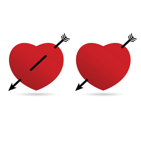 heart vector love romantic in red illustrationのイラスト素材