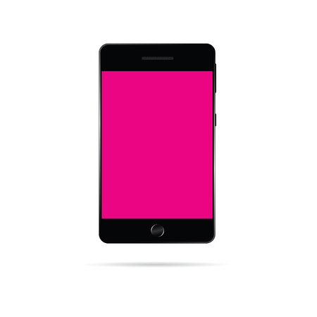 mobile phone vector in pink colorのイラスト素材