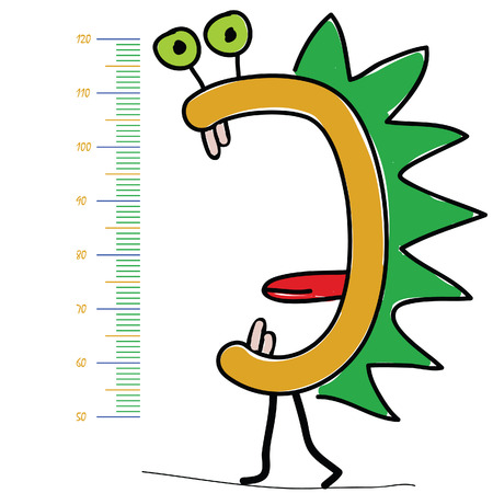 children meter wall illustration in colorfulのイラスト素材
