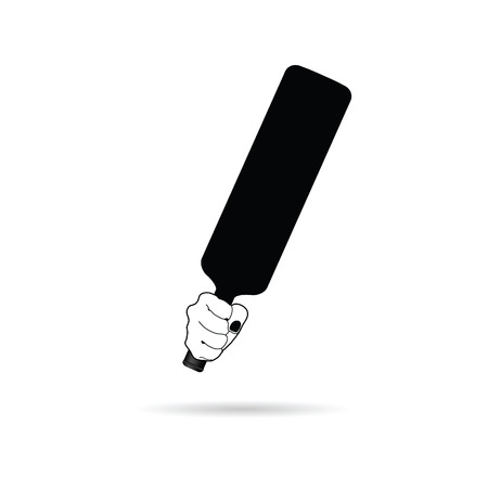 wine bottle in hand illustration on whiteのイラスト素材