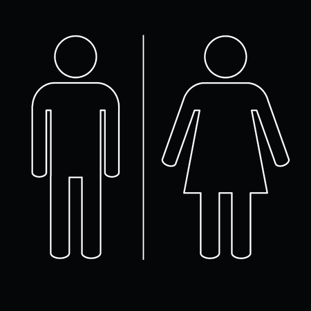 man and woman symbol illustration in whiteのイラスト素材