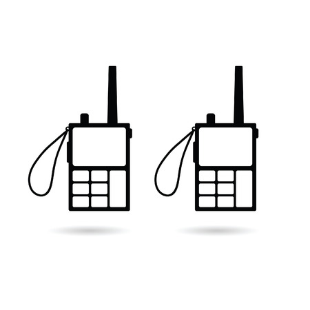 walkie talkie illustration in black colorのイラスト素材