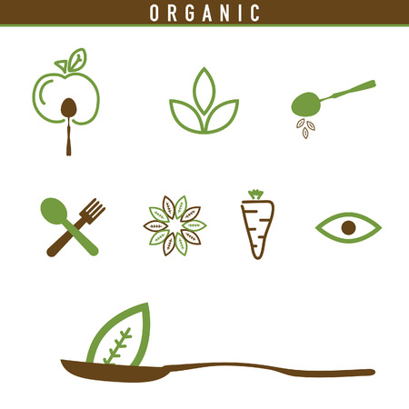 organic icon green illustration in colorfulのイラスト素材
