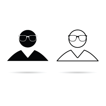 man icon black and white set illustrationのイラスト素材