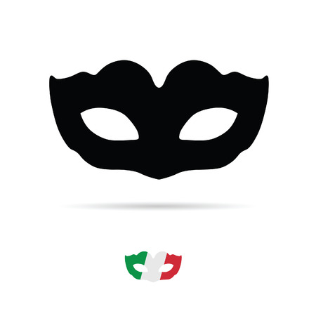 venice mask illustration with italy flagのイラスト素材