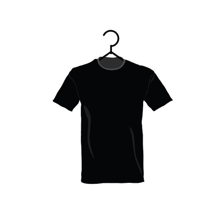t-shirt black cotton illustrationのイラスト素材